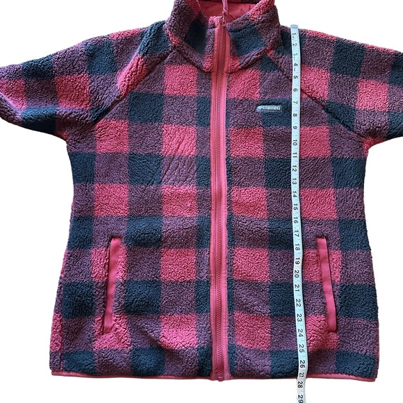 Columbia Women’s Winter Warmth Heavyweight Fleece Red Buffalo Plaid Sz L - Picture 5 of 5